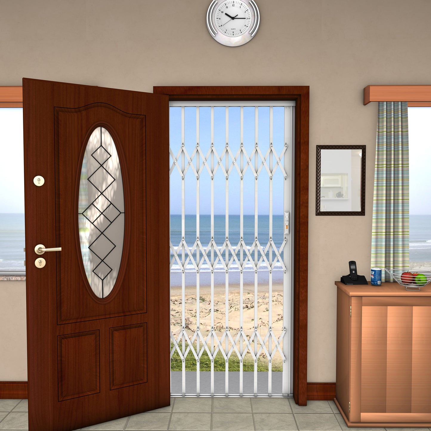 Xpanda Alu-Glide AG25 Security Grille, 2500mm, white