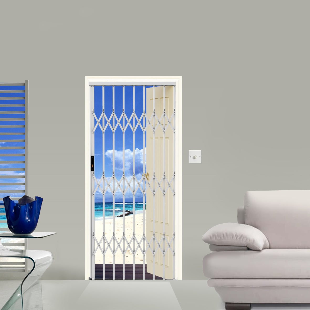 Xpanda Alu-Glide AG25 Security Grille, 2500mm, white