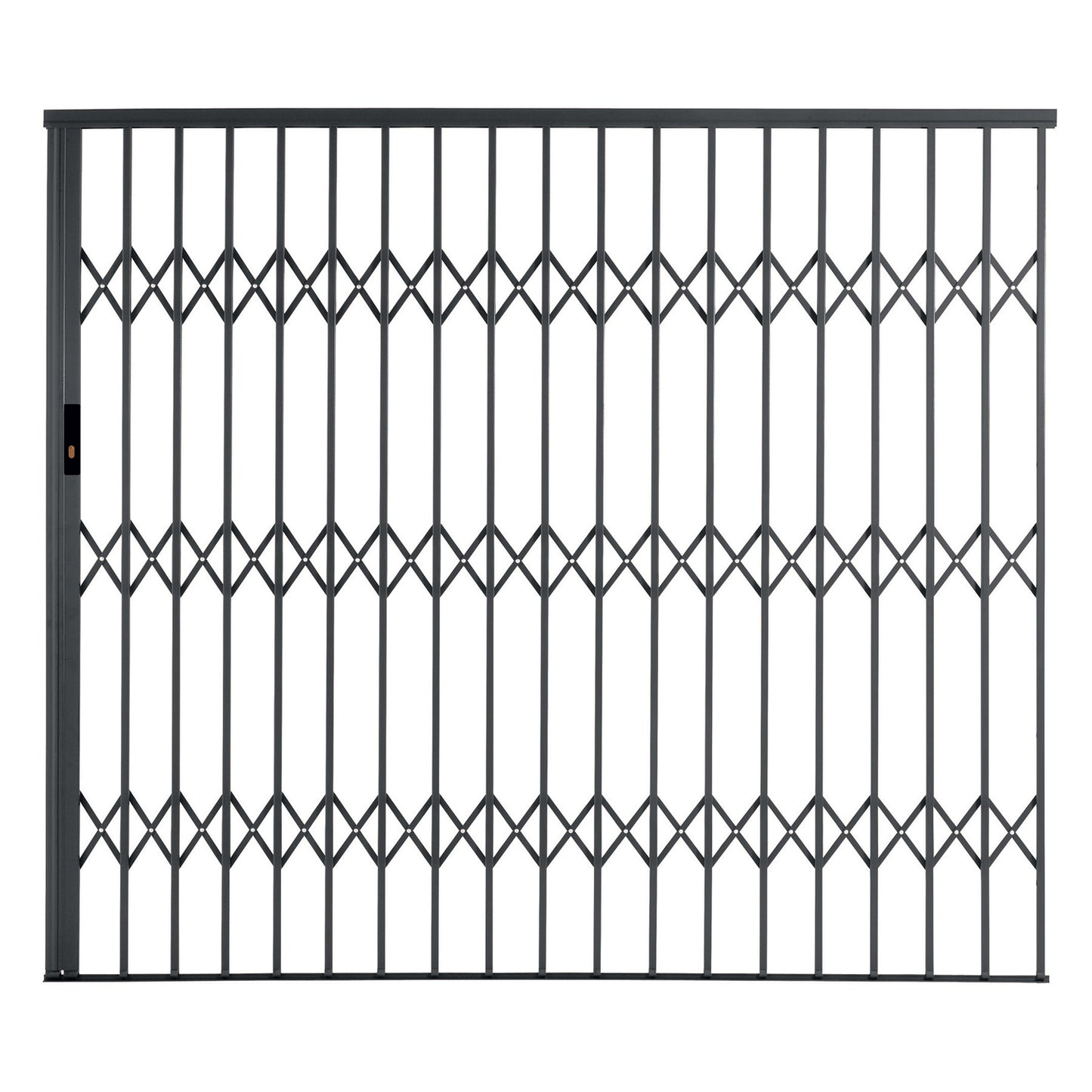 Aluglide black front door security grill gate 2500mm