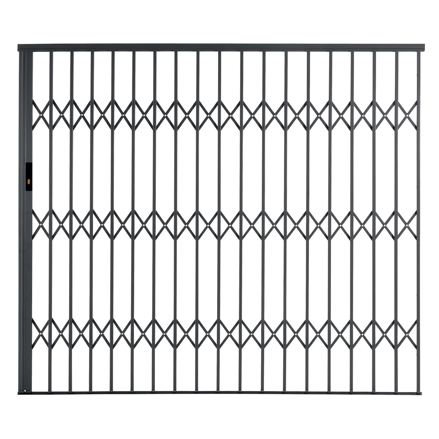 Aluglide black front door security grill gate 2500mm
