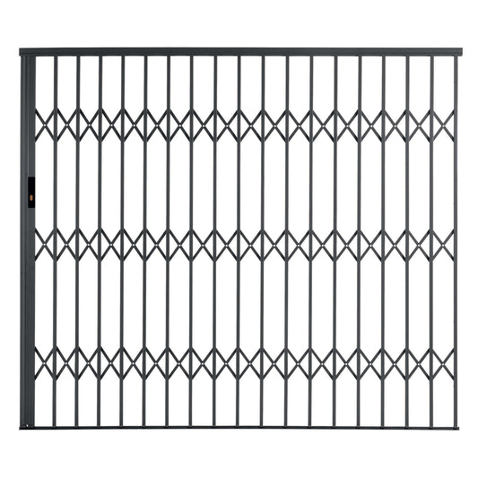 Aluglide black front door security grill gate 2500mm