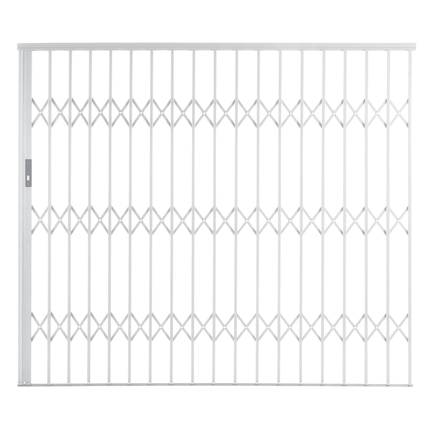 Aluglide white front door security grill gate- 2500mm