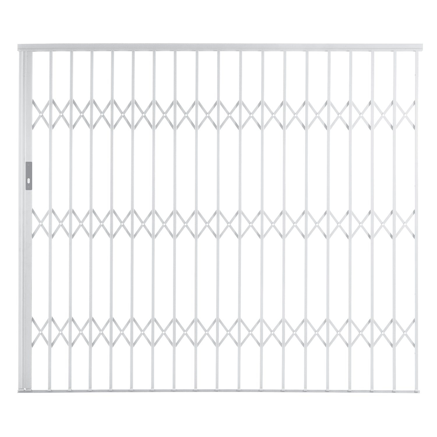 Aluglide white front door security grill gate- 2500mm