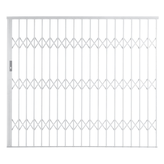 Aluglide white front door security grill gate- 2500mm