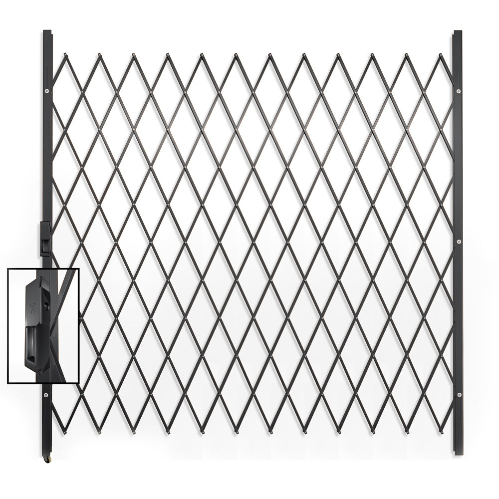 Xpanda Saftidor K Expandable Security Grille, 2400mm x 2500mm, black